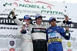 British Formula Three Championship Gallery: British Formula Three Championship: The National class podium Jonathan Kennard Charlie Hollings and Salvador Duran