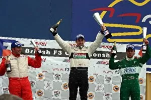 Images Dated 6th September 2003: British Formula Three Championship: Race 1 scholarship podium L to R, Justin Sherwood