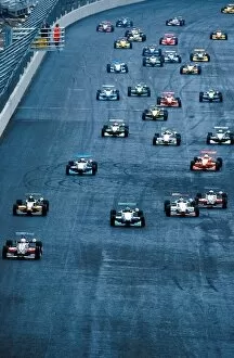 Images Dated 10th June 2001: British Formula Three Championship: The start of the race at the new Rockingham Motorspeedway