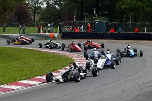 Images Dated 17th October 2004: British Formula Ford Festival: Charlie Kimball Team JLR leads on the first lap of semi-final 2