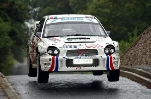 Images Dated 6th July 2003: British Rally Championship: Andrew Nesbitt jumps over the bridge on stage 6