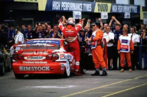 British Touring Car Championship 2000 Matt Neal celebrates second place Donnington, England