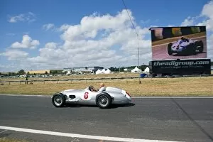 Images Dated 29th June 2008: Brooklands Double Twelve Festival: Sir Stirling Moss, demonstrates a historic Mercedes-Benz W196