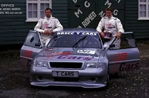 Images Dated 7th May 2004: BRSCC T Car Launch: GT driver Tim Sugden and Formula Ford Champion Jenson Button help launch