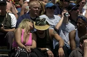 Images Dated 14th April 2002: CART fans enjoy the California sun at the Toyota Grand Prix of Long Beach. Long Beach, Ca
