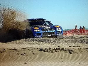 Images Dated 8th January 2004: Dakar Rally: Jutta Kleinschmidt / Fabrizia Pons VW Toureg kicks up the sand