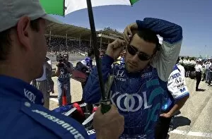 Images Dated 2nd June 2002: Dario Franchitti prepares to qualify ninth for the Miller Lite 250. The Milwaukee Mile