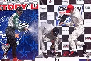 Images Dated 29th April 2001: Dayton Indy Lights: Lights podium, Texas Motor Speedway, Damien Faulkner