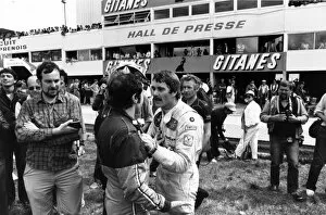 Images Dated 8th February 2007: Dijon-Prenois, France. 3-5 July 1981: Nigel Mansell, 7th position, squares up to fellow Brit