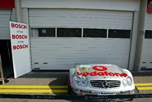 Images Dated 19th September 2003: DTM: Closed pit garages of the HWA / AMG team