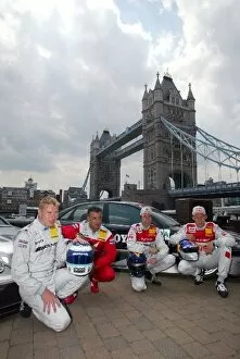 Images Dated 29th June 2006: DTM London Photocall: Mika Hakkinen Mercedes-Benz, Jean Alesi Mercedes-Benz