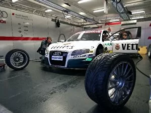 Images Dated 23rd September 2006: DTM: Pit garage of Heinz-Harald Frentzen Audi Sport Team Abt Veltins Audi A4 06