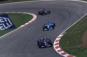 Images Dated 19th May 2000: F1 Spanish GP-Jean Alesi leads Wurz and Heidfeld