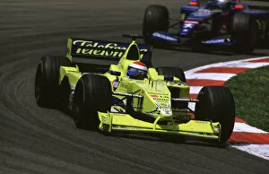 Images Dated 19th May 2000: F1 Spanish GP-Marc Gene Manardi leads the prost-Front 3 / 4 action