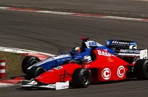 Euro 3000 Gallery: Fabrizio Del Monte (ITA) GP Racing F3000 hits Matteo Santoponte Babalus (ITA)