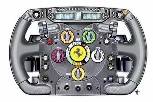 Images Dated 4th December 2018: Ferrari F138, Alonsos steering wheel: MOTORSPORT IMAGES: Ferrari F138, Alonsos steering wheel