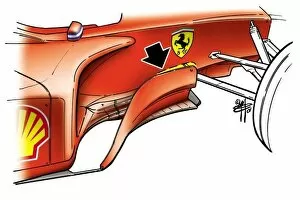 Images Dated 4th December 2018: Ferrari F2001 2001 Nurburgring front wing: MOTORSPORT IMAGES