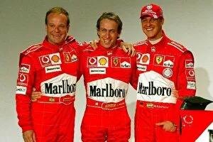 Images Dated 26th January 2004: Ferrari Launch: Rubens Barrichello Ferrari, Luca Badoer Ferrari Test Driver