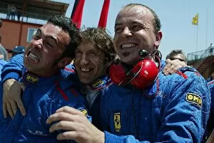Images Dated 2nd June 2002: FIA GT Championship: The BMS Scuderia Italia Ferrari mechanics were delighted with the result