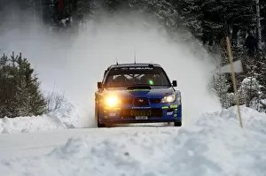 Sweden Collection: FIA World Rally Championship: Chris Atkinson with co-driver Glenn Macneall Subaru Impreza WRC2006