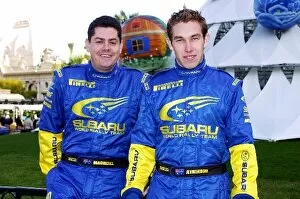 Images Dated 21st January 2005: FIA World Rally Championship: Chris Atkinson with co-driver Glenn Macneall Subaru Imprexa WRC