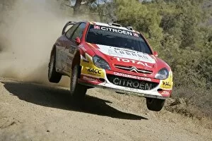 Images Dated 21st September 2006: FIA World Rally Championship: Dani Sordo jumps on the shakedown stage