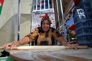 Turkey Collection: FIA World Rally Championship: Dough being rolled out to prepare gozleme