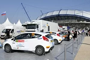 Fia World Rally Championship Collection: FIA World Rally Championship: FIA WRC Academy Fiestas during preparation