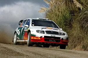 Images Dated 8th April 2005: FIA World Rally Championship: Janne Tuohino, Skoda Fabia WRC, on stage 1