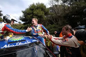 Images Dated 9th May 2010: FIA World Rally Championship: Jari-Matti Latvala and Miikka Antilla receives congratulations