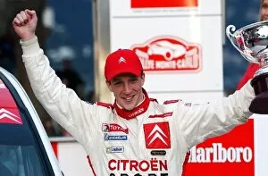 Images Dated 24th January 2005: FIA World Rally Championship: Kris Meeke Citroen C2 Super 1600 celebrates his JWRC win on the podium