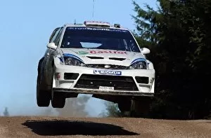 2003 WRC Gallery: FIA World Rally Championship: Markko Martin jumps his Ford Focus RS WRC 03 on stage 12