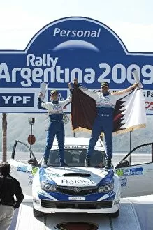 Cordoba Gallery: FIA World Rally Championship: Nasser Al-Attiyah Subaru Impreza on the podium
