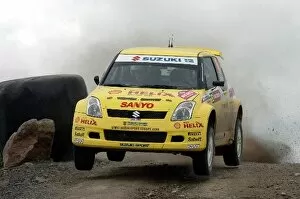 Images Dated 18th September 2005: FIA World Rally Championship: Per-Gunnar Andersson, Suzuki Swift Super 1600 JWRC, jumps on Stage 9