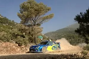 FIA World Rally Championship: Petter Solberg, Subaru Impreza WRC, on the shakedown stage