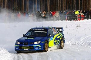 Sweden Collection: FIA World Rally Championship: Petter Solberg with co-driver Phil Mills Subaru Impreza WRC on stage 9