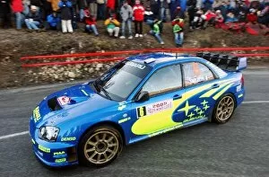 Images Dated 21st January 2005: FIA World Rally Championship: Stephane Sarrazin Subaru Impreza WRC with co-driver Patrick Pivato