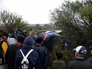 Images Dated 20th May 2002: FIA World Rally Championship: Tommi Makinens wrecked Subaru on stage 21