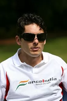 Images Dated 7th February 2008: Force India F1 Drivers in Mumbai: Giancarlo Fisichella, Force India F1 Team