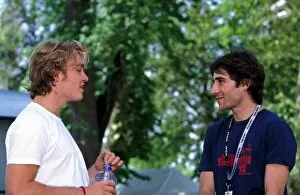 Euroseries Collection: Formula 3 Euro Series: Nico Rosberg Team Rosberg chats with French Formula Renault driver Nicolas