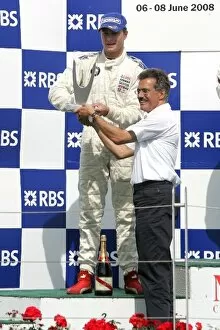 Images Dated 7th June 2008: Formula BMW Americas: Maxime Pelletier Apex-HBR Racing on the podium with Dr Mario Theissen BMW