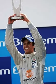 Images Dated 2nd November 2008: Formula BMW Americas: Third placed Felipe Nasr