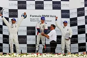 Bahrain Gallery: Formula BMW Asia: The podium: Salman Al Khalifa Team E-Rain, second; Robert Boughey Team Meritus