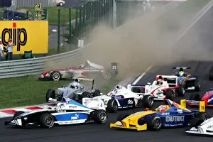 Images Dated 2nd August 2008: Formula BMW Europe: Jim Pla DAMS triggers a big crash at the start of the race