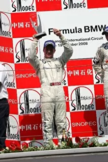 Images Dated 19th October 2008: Formula BMW Pacific: Simon Moss Mahara on the podium