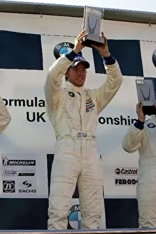 Images Dated 17th July 2005: Formula BMW UK Championship: Race one winner Sam Bird Fortec Motorsport on the podium