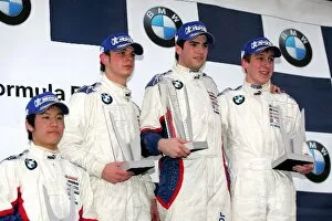 Images Dated 9th April 2006: Formula BMW UK Championship: Round 2 podium: Kimiya Sato Rowan Racing