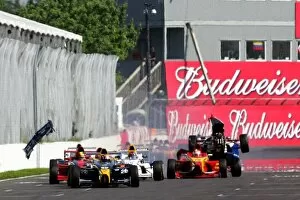 Images Dated 25th June 2006: Formula BMW USA Championship: A crash: Formula BMW USA Championship, Montreal, Canada, 25 June 2006
