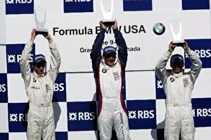 Images Dated 9th June 2007: Formula BMW USA: Race winner Daniel Morad on the podium