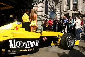 Model Gallery: Formula One comes to Regent Street: Michelle Clack, Eddie Jordan Jordan teamboss